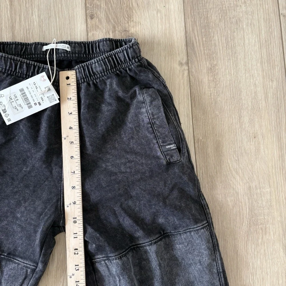 NWT‎ Zara Jogger Pants Kids 13/14 Gray Terry Cargo Pockets Elastic Waist Zip Hem